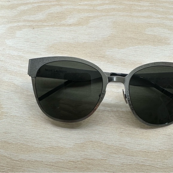 New YSL Saint Laurent Authentic Silver Metal Sunglasses